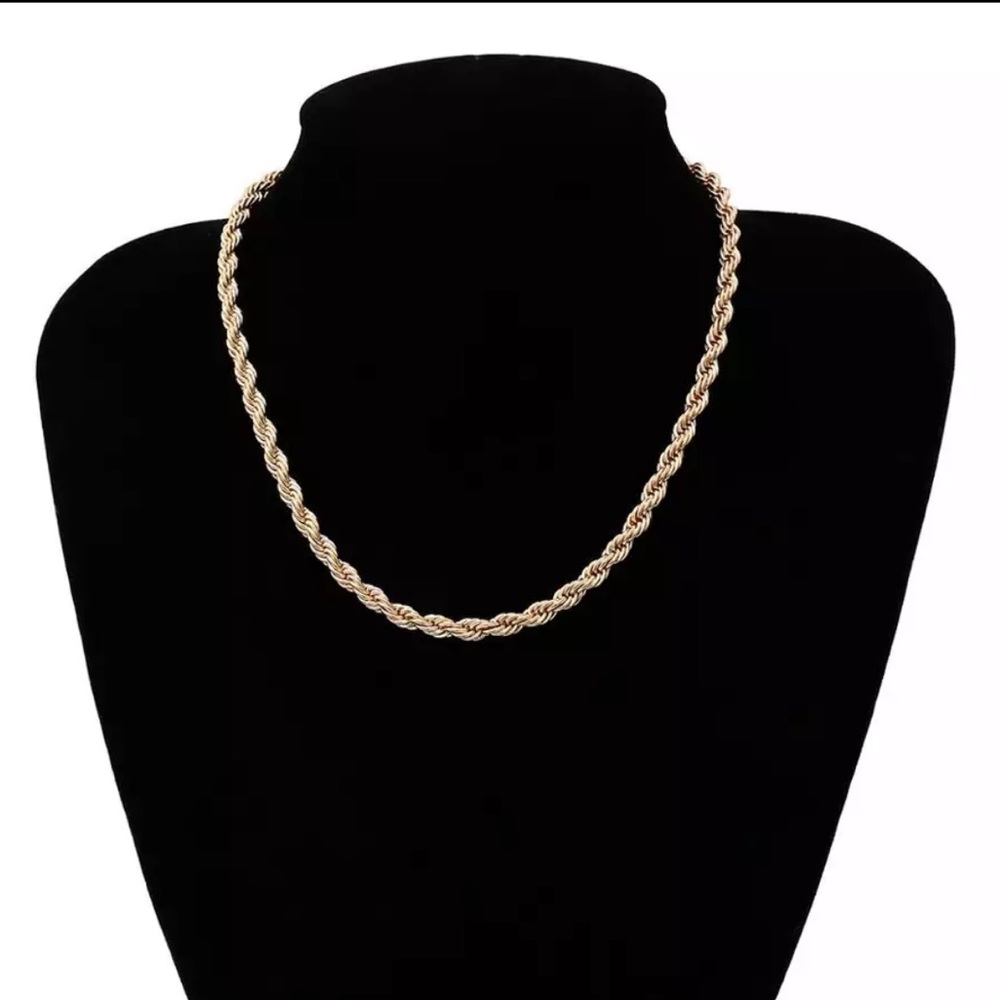 NEW 18K GOLD TWISTED CUBAN CHAIN NECKLACE - Picture 5 of 8